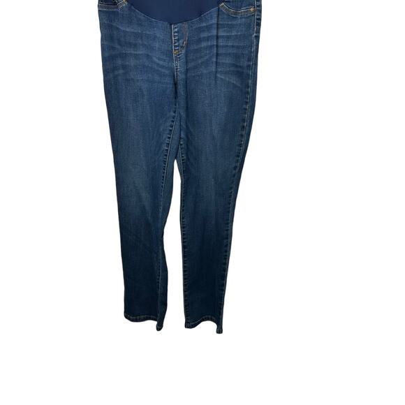 Indigo Blue Maternity Full Panel Straight Fit Medium Rinse Jeans Women's 1X - Picture 6 of 7